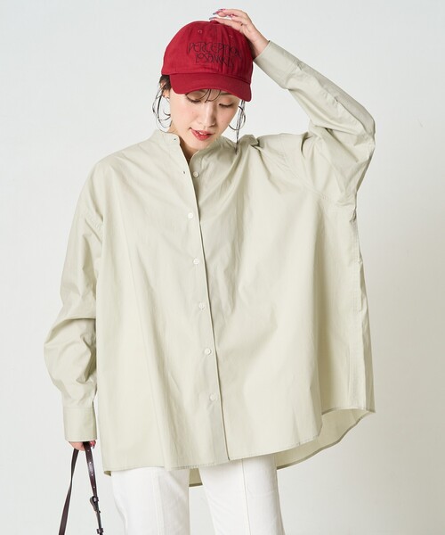 FREAK'S STORE(フリークスストア)の「限定展開 ビックシルエット ブロード ボリューム シャツ(シャツ/ブラウス・レディース・ブラック/ブルー/オフホワイト/その他1/ストライプ/ベージュ・フリ-)」の4枚目の写真