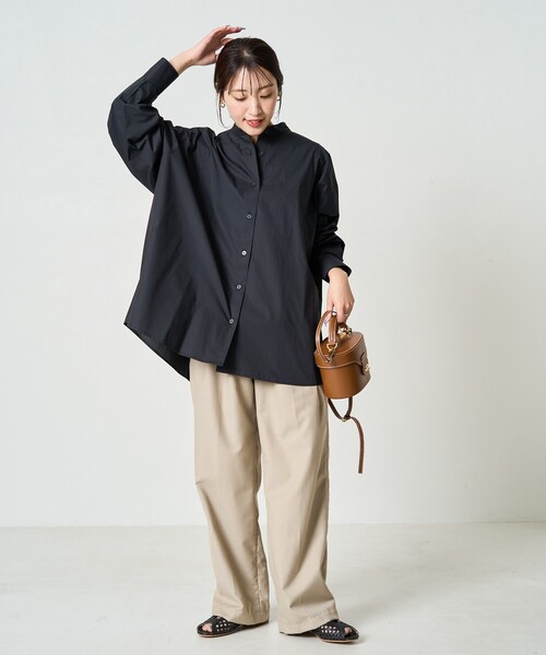 FREAK'S STORE(フリークスストア)の「限定展開 ビックシルエット ブロード ボリューム シャツ(シャツ/ブラウス・レディース・ブラック/ブルー/オフホワイト/その他1/ストライプ/ベージュ・フリ-)」の17枚目の写真