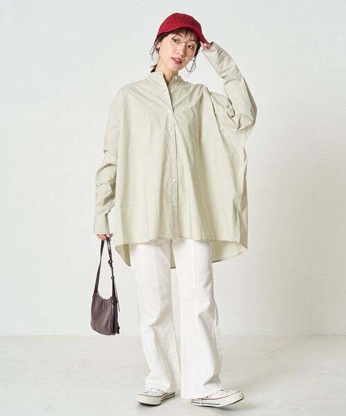 FREAK'S STORE(フリークスストア)の「限定展開 ビックシルエット ブロード ボリューム シャツ(シャツ/ブラウス・レディース・ブラック/ブルー/オフホワイト/その他1/ストライプ/ベージュ・フリ-)」の22枚目の写真