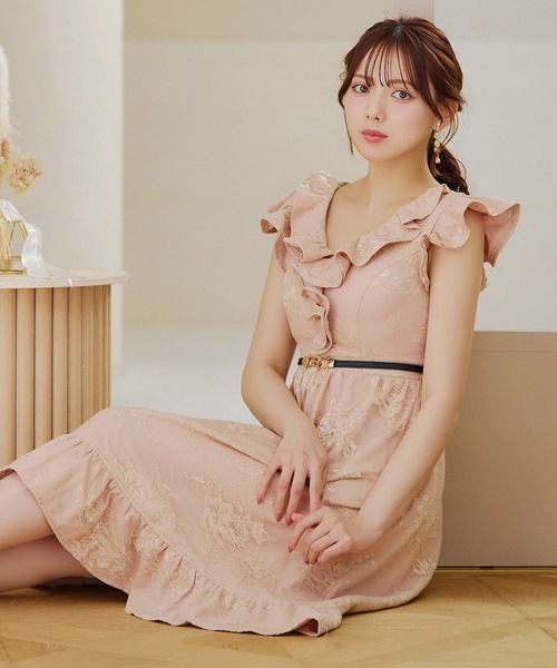 sugar nine(シュガーナイン)の「【ワンピース】フリルマーメイドワンピース/パーティードレス(ワンピース・レディース・ピンク/ラベンダー・LARGE/MEDIUM/SMALL)」の1枚目の写真