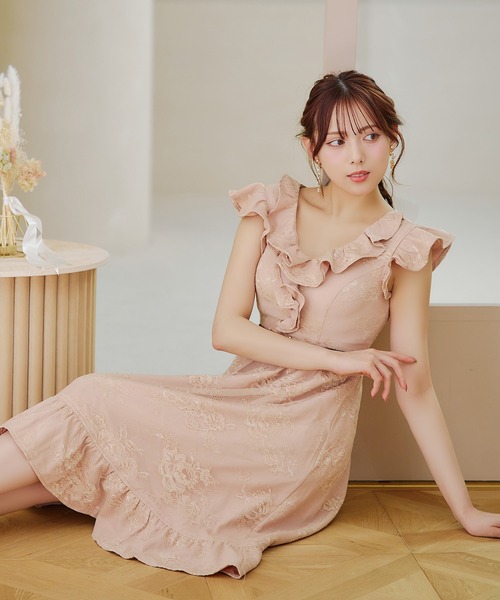 sugar nine(シュガーナイン)の「【ワンピース】フリルマーメイドワンピース/パーティードレス(ワンピース・レディース・ピンク/ラベンダー・LARGE/MEDIUM/SMALL)」の7枚目の写真