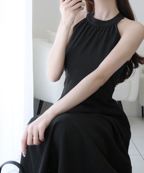 セール】【mily bilet】洗練を極めた大人ワンピ。パッド付きアメスリ