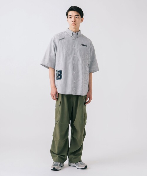 RUFFLOG ブラック ショートスリーブシャツ LOEFF＞トロピカルウール ショートスリーブ シャツ（シャツ