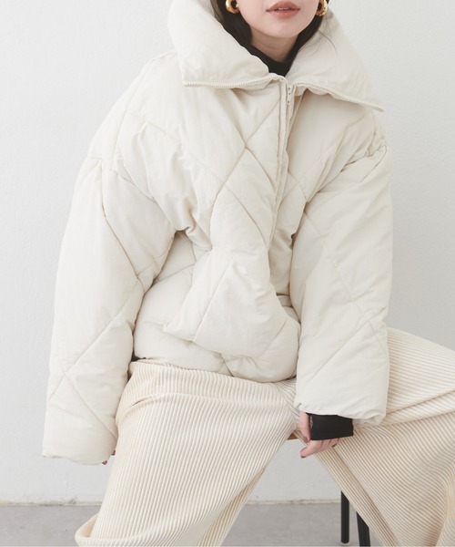 natural couture(ナチュラルクチュール)の「ビックダイヤキルトフェイクダウン(ダウンジャケット/コート・レディース・アイボリー・FREE)」の13枚目の写真