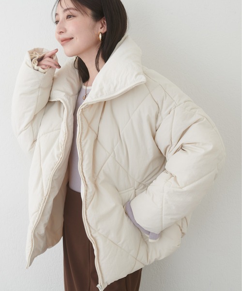 natural couture(ナチュラルクチュール)の「ビックダイヤキルトフェイクダウン(ダウンジャケット/コート・レディース・アイボリー・FREE)」の21枚目の写真