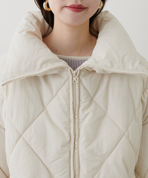 natural couture(ナチュラルクチュール)の「ビックダイヤキルトフェイクダウン(ダウンジャケット/コート・レディース・アイボリー・FREE)」の7枚目の写真