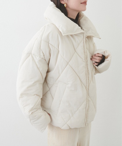natural couture(ナチュラルクチュール)の「ビックダイヤキルトフェイクダウン(ダウンジャケット/コート・レディース・アイボリー・FREE)」の17枚目の写真