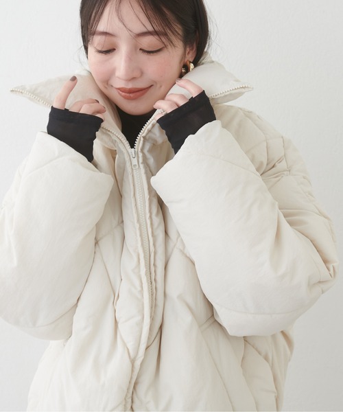 natural couture(ナチュラルクチュール)の「ビックダイヤキルトフェイクダウン(ダウンジャケット/コート・レディース・アイボリー・FREE)」の18枚目の写真