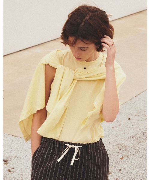 THE SHINZONE(ザ シンゾーン)の「THE SHINZONE HIGH TWIST COTTON CARDIGAN 20SMSCU53(カーディガン/ボレロ・レディース・ホワイト/ブラック/ブラウン/イエロー・FREE)」の4枚目の写真