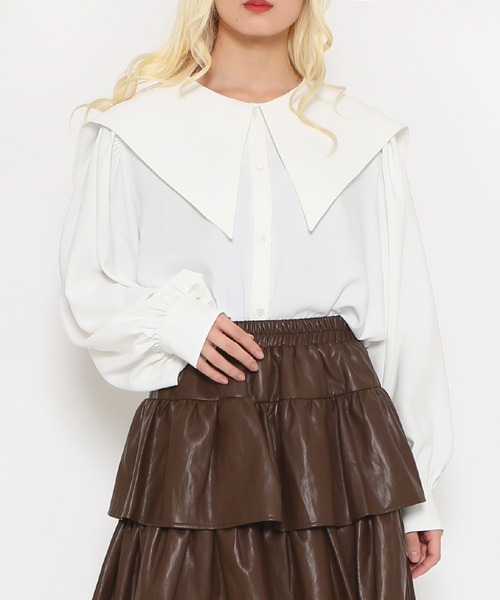 PUNYUS（プニュズ）の「セーラーカラーブラウス（シャツ/ブラウス・レディース・ホワイト/ブラック/ブルー・1/2/3/4）」の10枚目の写真