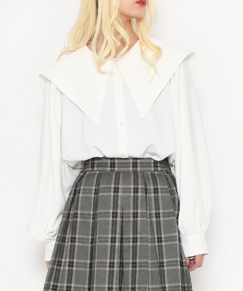 PUNYUS（プニュズ）の「セーラーカラーブラウス（シャツ/ブラウス・レディース・ホワイト/ブラック/ブルー・1/2/3/4）」の20枚目の写真