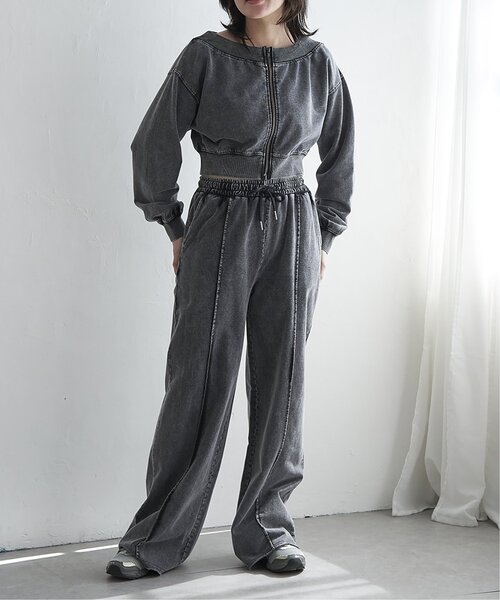 VENCEEXCHANGE（ヴァンスエクスチェンジ）の「【セットアップ対応】ケミカルスウェットパンツ（スウェットパンツ・レディース・ブルー/チャコール・FREE）」の6枚目の写真