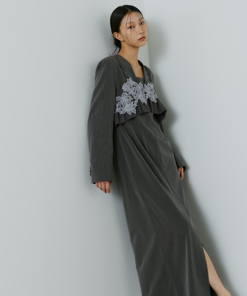 スーツ・フォーマル・ドレス pinstripe tailored bustier dress ANDRESD pinstripe tailored bustier dress | DRESS,DRESS