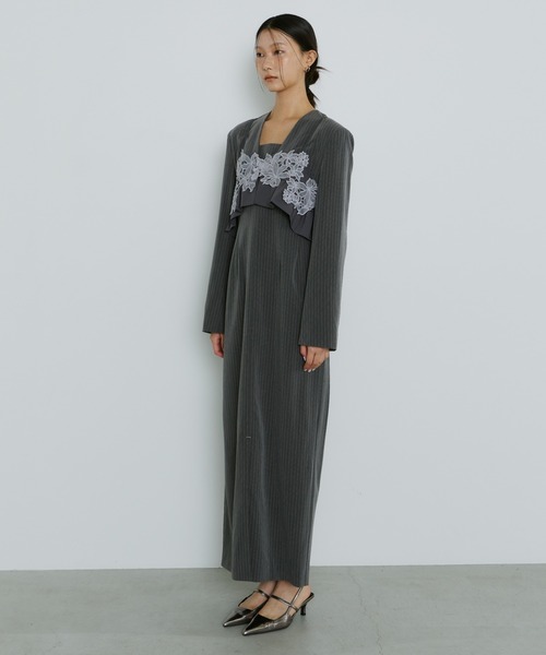 スーツ・フォーマル・ドレス andresd pinstripe tailored bustier pinstripe tailored bustier dress ピンストライプテーラード