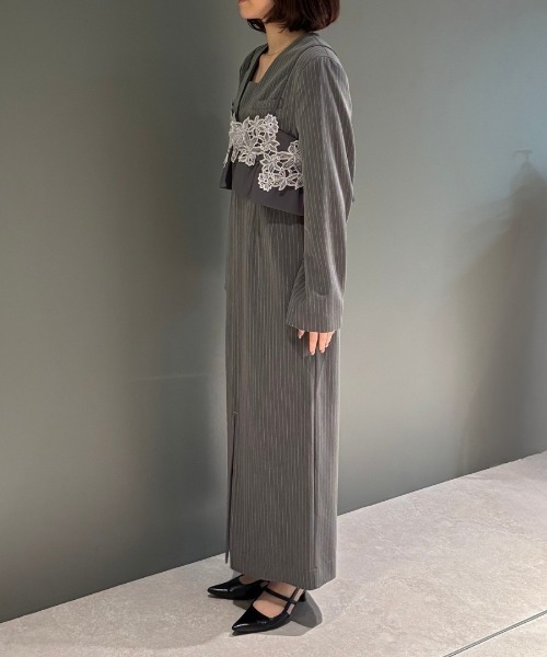 ANDRESD（アンドレスド）の「ピンストライプテーラードビスチェドレス