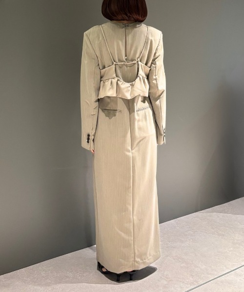 ANDRESD（アンドレスド）の「ピンストライプテーラードビスチェドレス