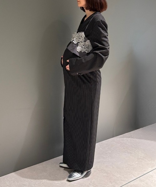 ピンストライプテーラードビスチェドレス / pinstripe tailored