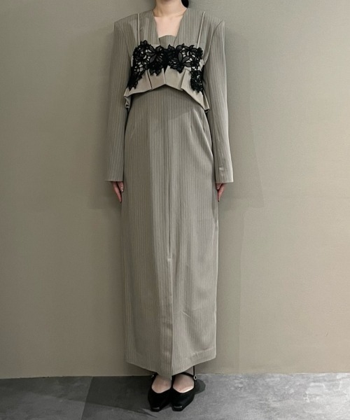 ANDRESD（アンドレスド）の「ピンストライプテーラードビスチェドレス