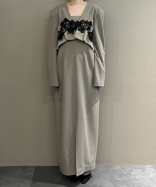 ANDRESD（アンドレスド）の「ピンストライプテーラードビスチェドレス