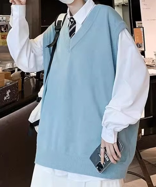 定価77000円！試着のみ！Aveniretoile パールVネック ベスト BALLSEY（ボールジィ）の「パールコンビ Vネックベスト（ニット