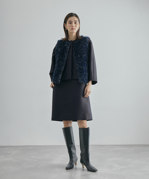 ROPE'(ロペ)の「【限定店舗・J'aDoRe限定】エレガンスウールシルクワンピース(ワンピース・レディース・ネイビー・FREE)」の17枚目の写真