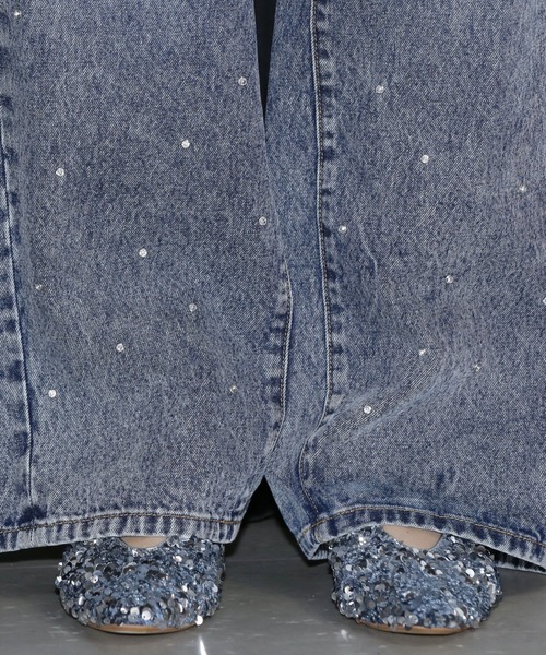 ROSE BUD(ローズバッド)の「ビジューデニムパンツ(デニムパンツ・レディース・ブラック/ブルー・S/M)」の6枚目の写真