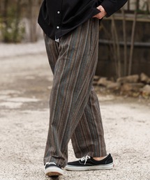 mp13307-Multi Stripe Wide Straight Pants ワイドストレートパンツ
