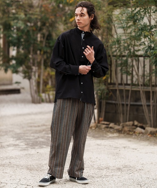 CAMBIO（カンビオ）の「mp13307-Multi Stripe Wide Straight Pants ワイドストレートパンツ（その他パンツ・メンズ・ベージュ/ネイビー/ブラウン・S/M/L）」の8枚目の写真