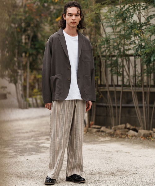 CAMBIO（カンビオ）の「mp13307-Multi Stripe Wide Straight Pants ワイドストレートパンツ（その他パンツ・メンズ・ベージュ/ネイビー/ブラウン・S/M/L）」の15枚目の写真