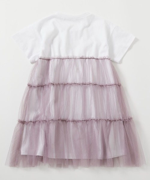 専用　　　　　チュールがふんわり重なるドッキングワンピ♡小花柄♡M セール】ふんわり チュールドッキングワンピース（ワンピース