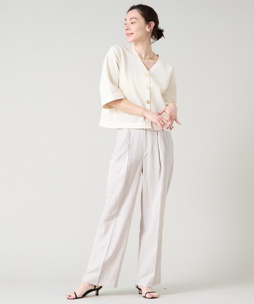 Liesse（リエス）の「メッシュ編みニットトップス（ニット/セーター・レディース・ネイビー/イエロー/アイボリー・FREE）」の13枚目の写真