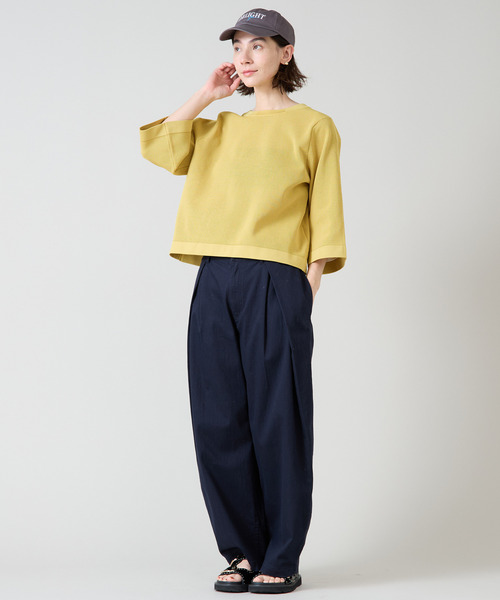 Liesse（リエス）の「メッシュ編みニットトップス（ニット/セーター・レディース・ネイビー/イエロー/アイボリー・FREE）」の4枚目の写真