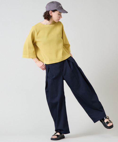 Liesse（リエス）の「メッシュ編みニットトップス（ニット/セーター・レディース・ネイビー/イエロー/アイボリー・FREE）」の8枚目の写真