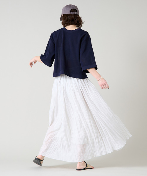 Liesse（リエス）の「メッシュ編みニットトップス（ニット/セーター・レディース・ネイビー/イエロー/アイボリー・FREE）」の9枚目の写真