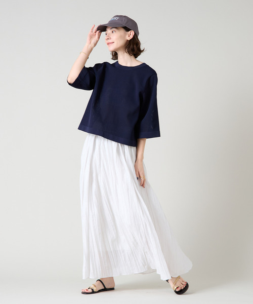 Liesse（リエス）の「メッシュ編みニットトップス（ニット/セーター・レディース・ネイビー/イエロー/アイボリー・FREE）」の18枚目の写真