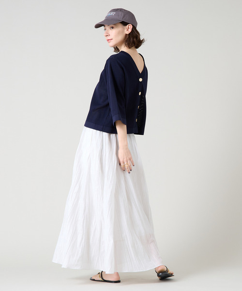 Liesse（リエス）の「メッシュ編みニットトップス（ニット/セーター・レディース・ネイビー/イエロー/アイボリー・FREE）」の16枚目の写真