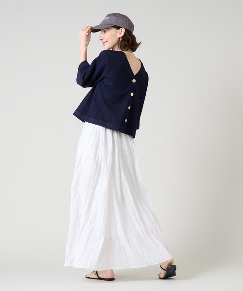 Liesse（リエス）の「メッシュ編みニットトップス（ニット/セーター・レディース・ネイビー/イエロー/アイボリー・FREE）」の20枚目の写真