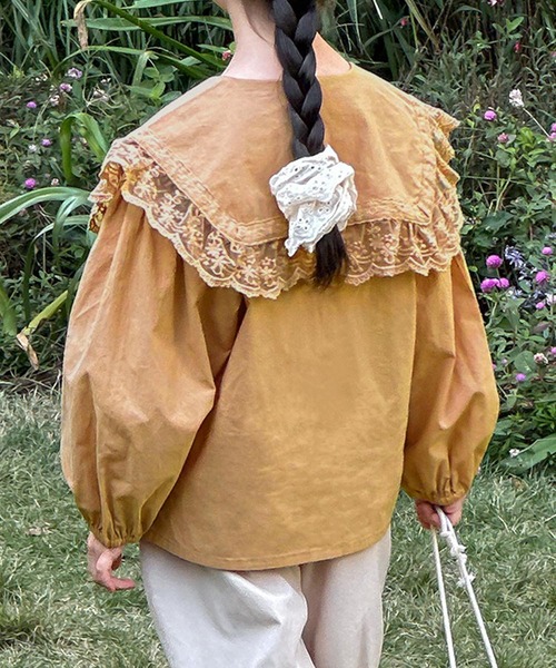 aimoha（アイモハ）の「【aimoha KIDS】レースカラーコットンブラウス（シャツ/ブラウス・キッズ・ベージュ/ホワイト/ライトベージュ・110/120/130/140/150）」の5枚目の写真