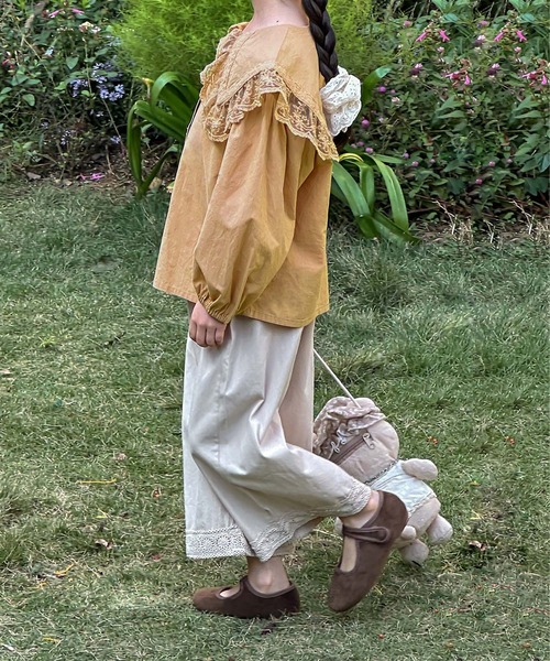 aimoha（アイモハ）の「【aimoha KIDS】レースカラーコットンブラウス（シャツ/ブラウス・キッズ・ベージュ/ホワイト/ライトベージュ・110/120/130/140/150）」の7枚目の写真