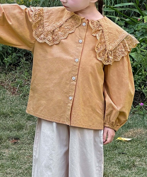 aimoha（アイモハ）の「【aimoha KIDS】レースカラーコットンブラウス（シャツ/ブラウス・キッズ・ベージュ/ホワイト/ライトベージュ・110/120/130/140/150）」の8枚目の写真