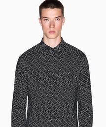 【A|X アルマーニ エクスチェンジ】オールオーバーロゴ 長袖シャツ/SLIM