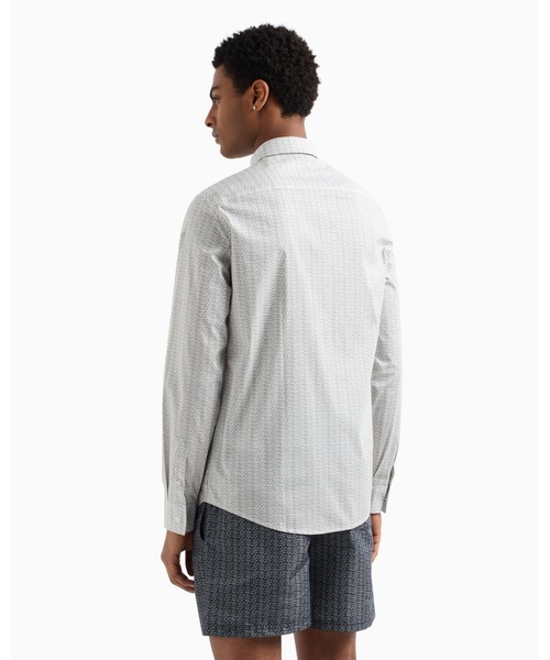 ARMANI EXCHANGE(アルマーニエクスチェンジ)の「【A|X アルマーニ エクスチェンジ】オールオーバーロゴ 長袖シャツ/SLIM(シャツ/ブラウス・メンズ・ホワイト系2/ブラック系1/ブラック/オフホワイト・X-LARGE/LARGE/MEDIUM/SMALL/X-SMALL/XX-LARGE)」の6枚目の写真