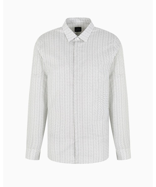 ARMANI EXCHANGE(アルマーニエクスチェンジ)の「【A|X アルマーニ エクスチェンジ】オールオーバーロゴ 長袖シャツ/SLIM(シャツ/ブラウス・メンズ・ホワイト系2/ブラック系1/ブラック/オフホワイト・X-LARGE/LARGE/MEDIUM/SMALL/X-SMALL/XX-LARGE)」の9枚目の写真