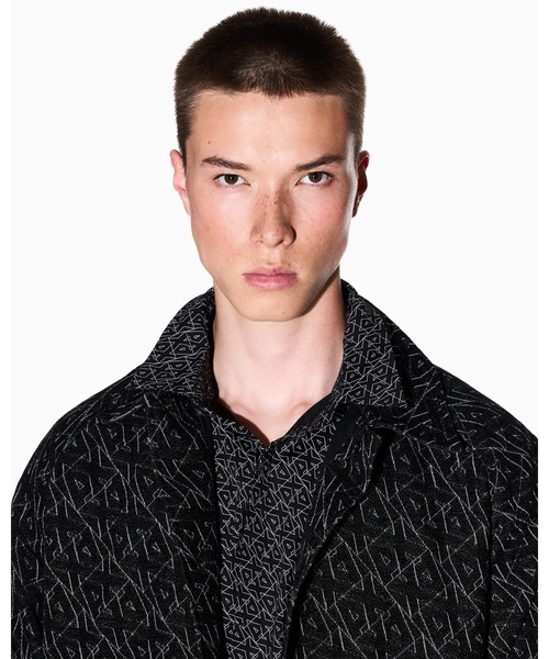ARMANI』/ アルマーニ 総柄 ロゴ シャツ ブルゾン 50サイズ 新品 楽天