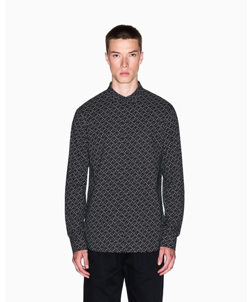 ARMANI EXCHANGE(アルマーニエクスチェンジ)の「【A|X アルマーニ エクスチェンジ】オールオーバーロゴ 長袖シャツ/SLIM(シャツ/ブラウス・メンズ・ホワイト系2/ブラック系1/ブラック/オフホワイト・X-LARGE/LARGE/MEDIUM/SMALL/X-SMALL/XX-LARGE)」の14枚目の写真