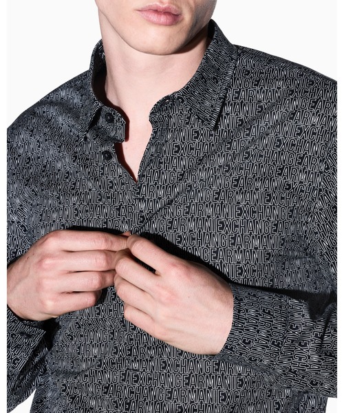 ARMANI EXCHANGE(アルマーニエクスチェンジ)の「【A|X アルマーニ エクスチェンジ】オールオーバーロゴ 長袖シャツ/SLIM(シャツ/ブラウス・メンズ・ホワイト系2/ブラック系1/ブラック/オフホワイト/ブラック系/ホワイト系・X-LARGE/LARGE/MEDIUM/SMALL/X-SMALL/XX-LARGE)」の18枚目の写真