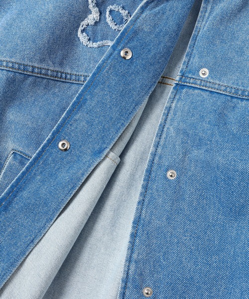 MARNI(マルニ)の「FLOWER PACTHED DENIM / コクーンジャケット(デニムジャケット・レディース・ブルー・38(M))」の3枚目の写真