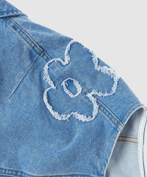 MARNI(マルニ)の「FLOWER PACTHED DENIM / コクーンジャケット(デニムジャケット・レディース・ブルー・38(M))」の7枚目の写真