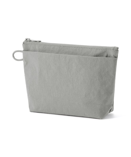 無印良品(ムジルシリョウヒン)の「リンクルナイロン マチ付きポーチ M 約21×13.5×6cm(ポーチ・レディース・ダークグレー/ピンク/グレー・FREE)」の1枚目の写真