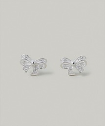 【金属アレルギー軽減】<Silver925>レースリボンピアス